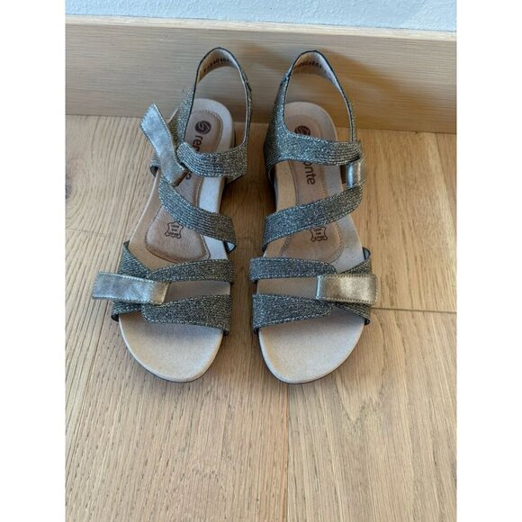 Remonte Soft Slip On Sandals Shoes 41 10 Gray Adjustable Strap Heel Leather - Picture 1 of 4